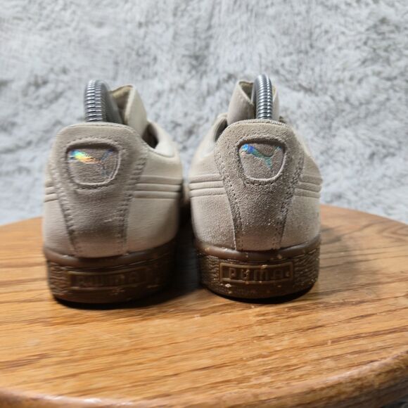 Puma Classic Suede Kids Size 6.5C Tan Spackled Gum Soles Lace Up LowTop Shoes - Picture 5 of 12